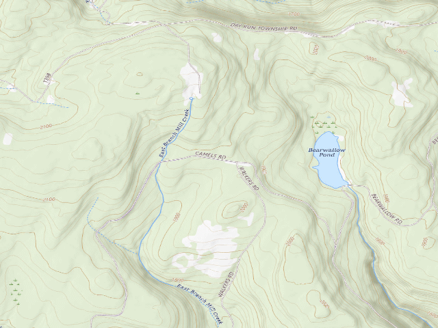 USGS topographic map of Loyalsock State Forest roadside campsite 471