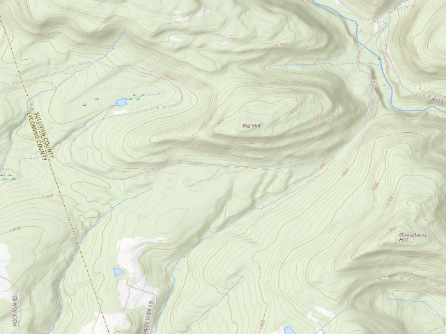 USGS topographic map of Loyalsock State Forest roadside campsite 492