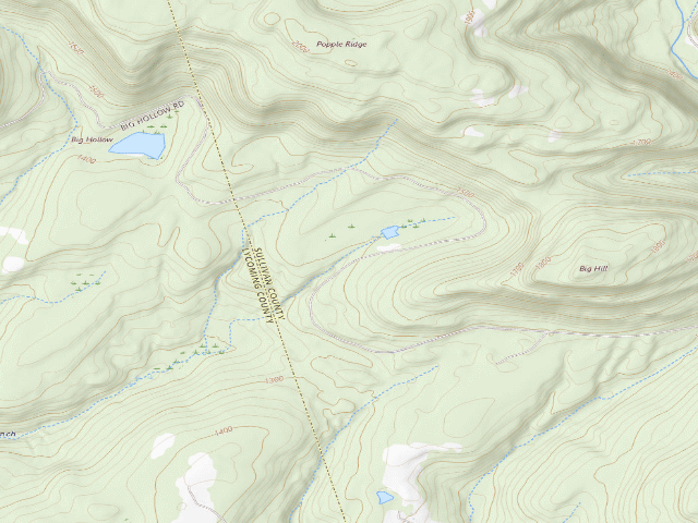 USGS topographic map of Loyalsock State Forest roadside campsite 493