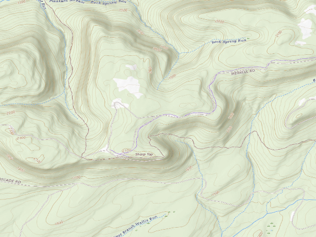 USGS topographic map of Loyalsock State Forest roadside campsite 510
