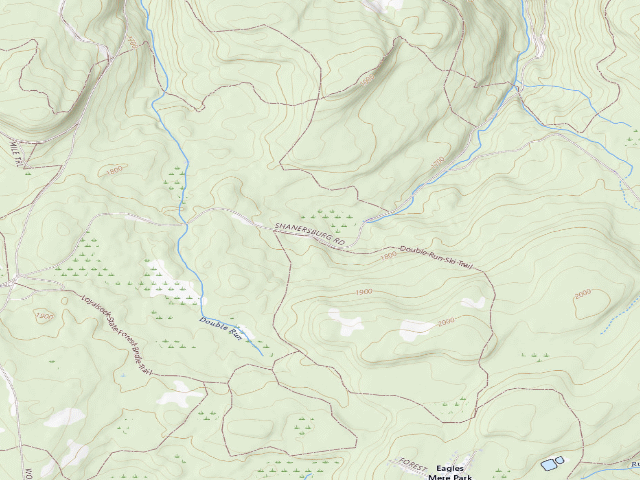 USGS topographic map of Loyalsock State Forest roadside campsite 613