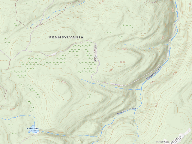USGS topographic map of Loyalsock State Forest roadside campsite 693