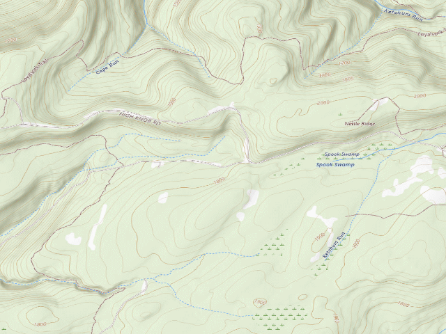 USGS topographic map of Loyalsock State Forest roadside campsite 731