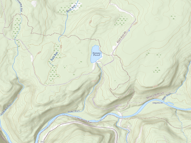 USGS topographic map of Loyalsock State Forest roadside campsite 900