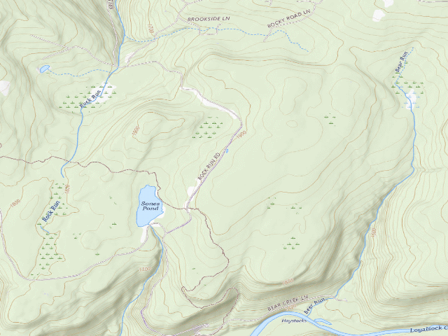 USGS topographic map of Loyalsock State Forest roadside campsite 902