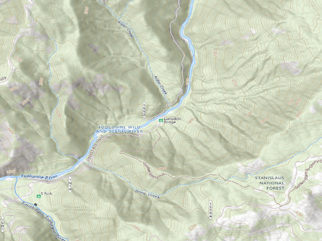 USGS topographic map of Lumsden Bridge