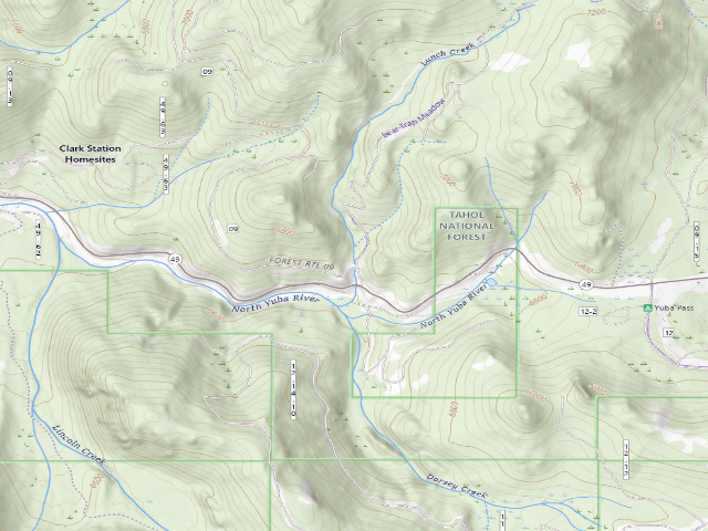 USGS topographic map of Lunch Creek