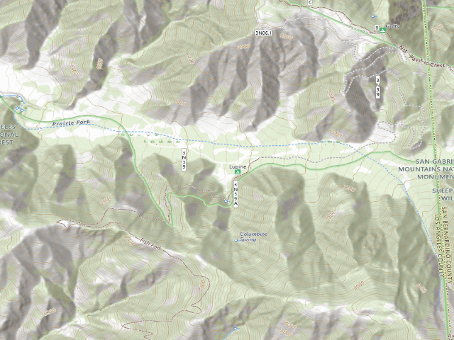 USGS topographic map of Lupine Campground
