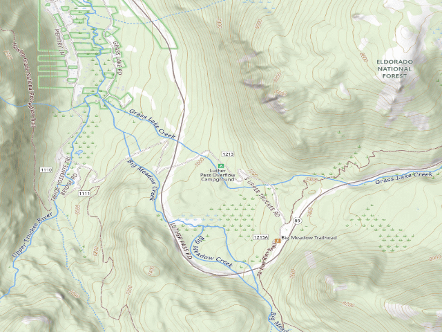 USGS topographic map of Luther Pass Overflow Campground