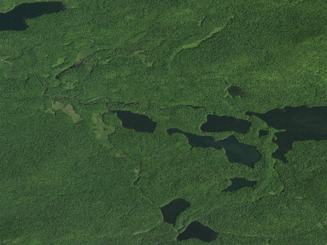 Aerial image of Lydia Pond Campsite (Saint Regis Canoe Area)