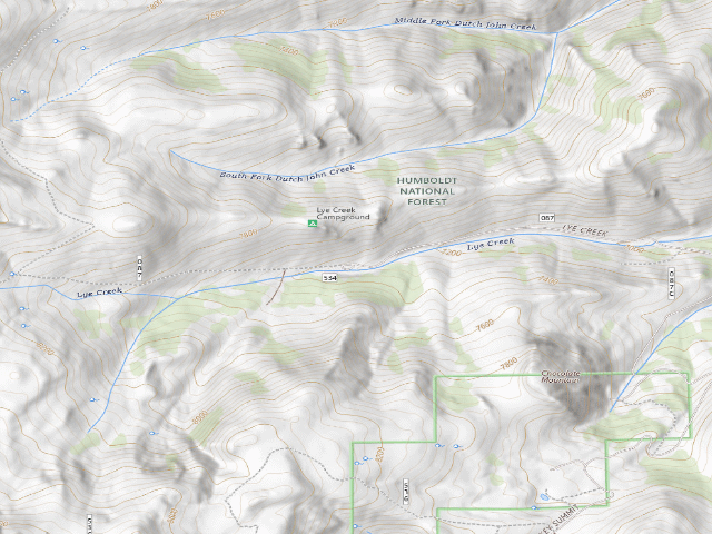 USGS topographic map of Lye Creek Campground