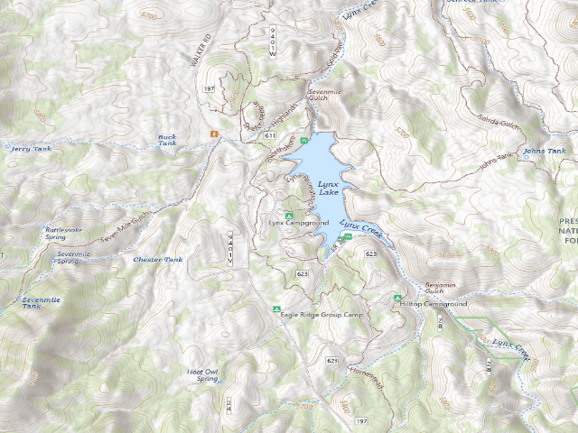 USGS topographic map of Lynx Campground