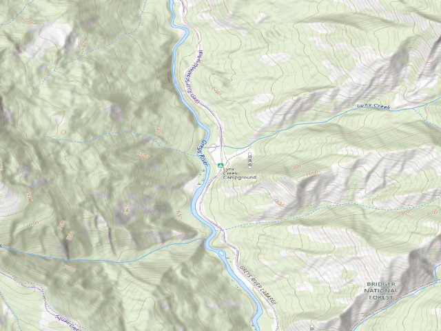 USGS topographic map of Lynx Creek Campground