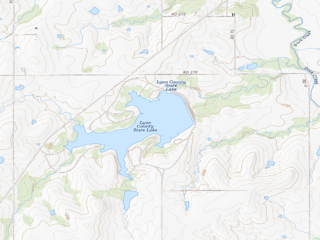 USGS topographic map of Lyon State Fishing Lake
