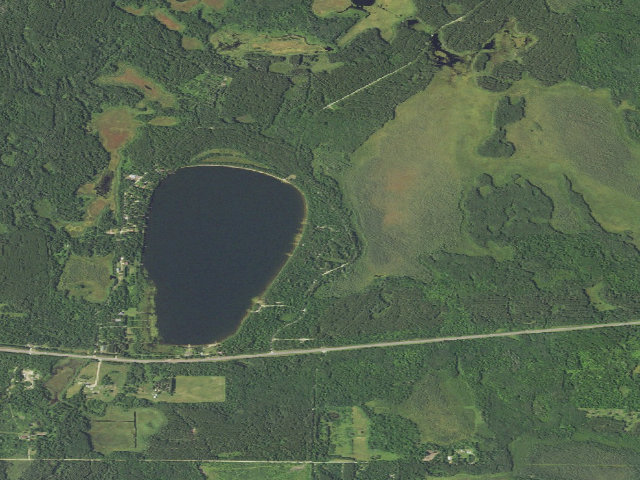 Aerial image of Mabel Lake