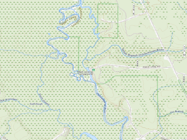 USGS topographic map of Mack Landing Campground