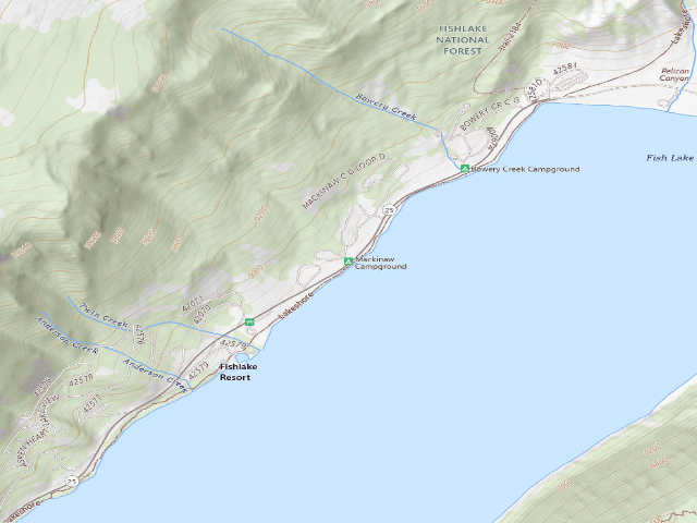 USGS topographic map of Mackinaw Campground