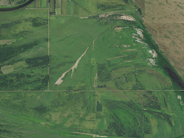 Aerial image of MacLean Bottoms WMA (Burleigh County)