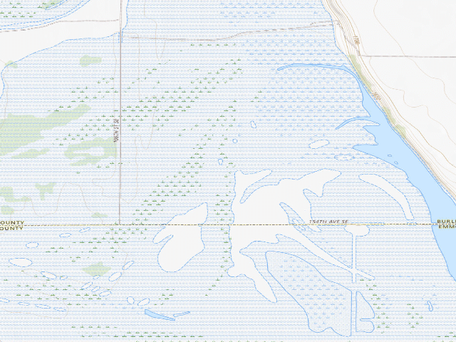 USGS topographic map of MacLean Bottoms WMA (Burleigh County)