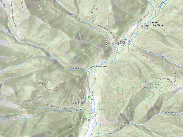 USGS topographic map of Madden Creek Campground