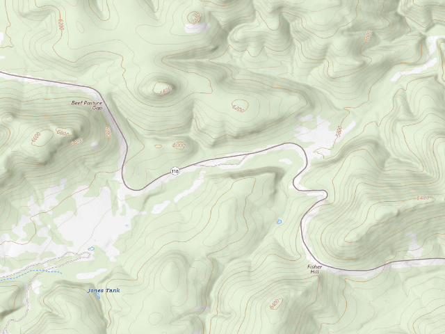 USGS topographic map of Madera Canyon Dispersed Camping N