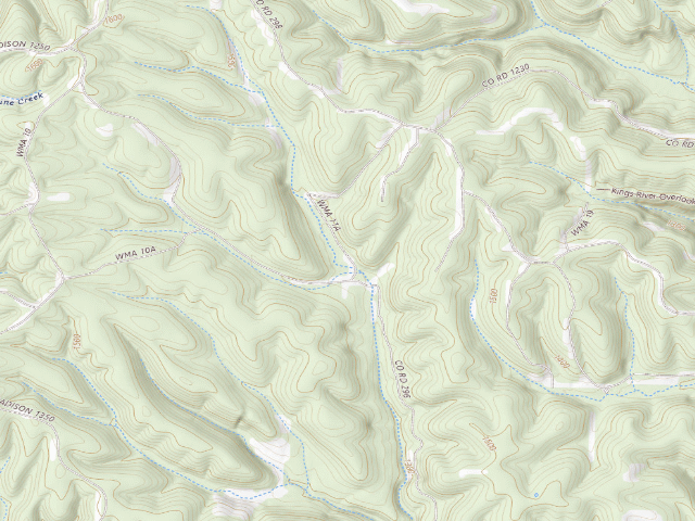 USGS topographic map of Madison County Camping Area #10