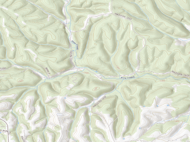 USGS topographic map of Madison County Camping Area #12