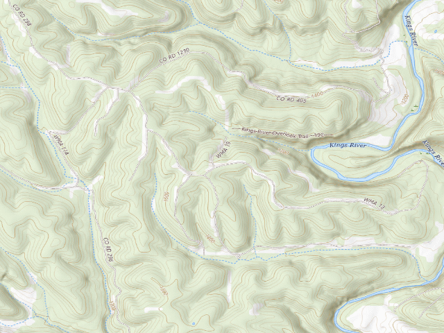 USGS topographic map of Madison County Camping Area #14