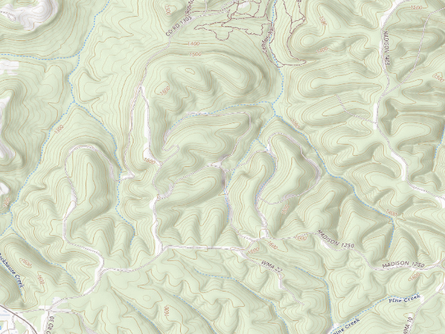 USGS topographic map of Madison County Camping Area #17