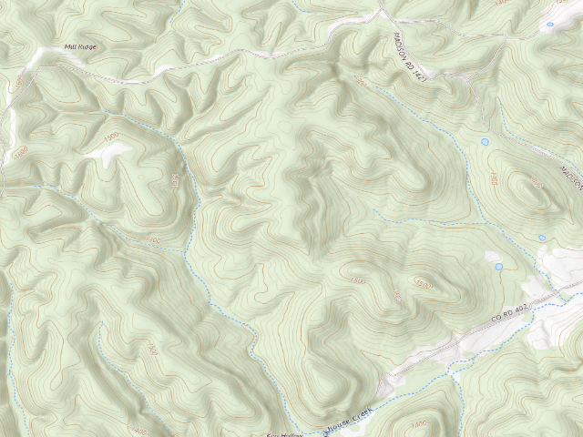 USGS topographic map of Madison County Camping Area #19