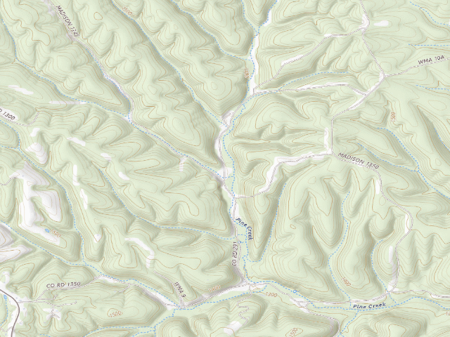 USGS topographic map of Madison County Camping Area #2