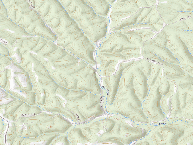 USGS topographic map of Madison County Camping Area #3