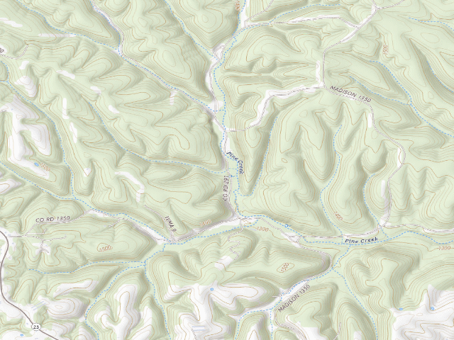 USGS topographic map of Madison County Camping Area #4