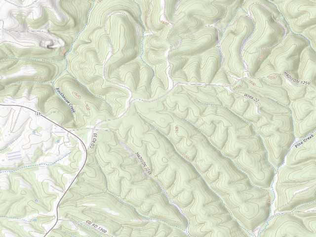 USGS topographic map of Madison County Camping Area #5