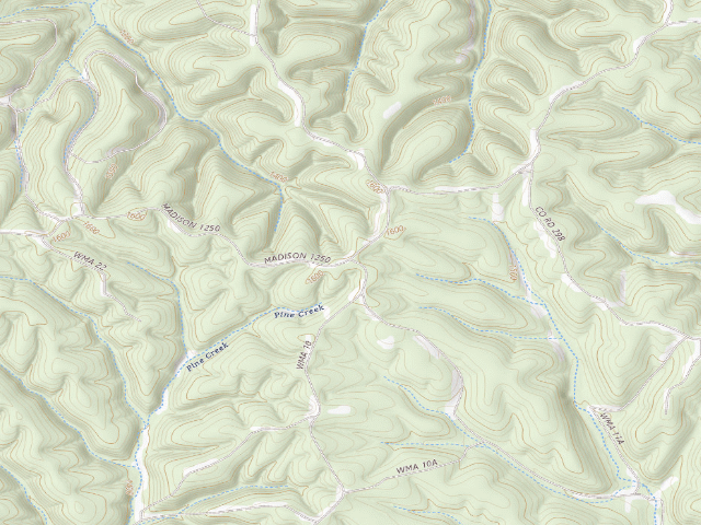 USGS topographic map of Madison County Camping Area #7
