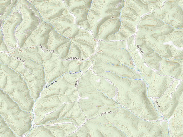 USGS topographic map of Madison County Camping Area #8