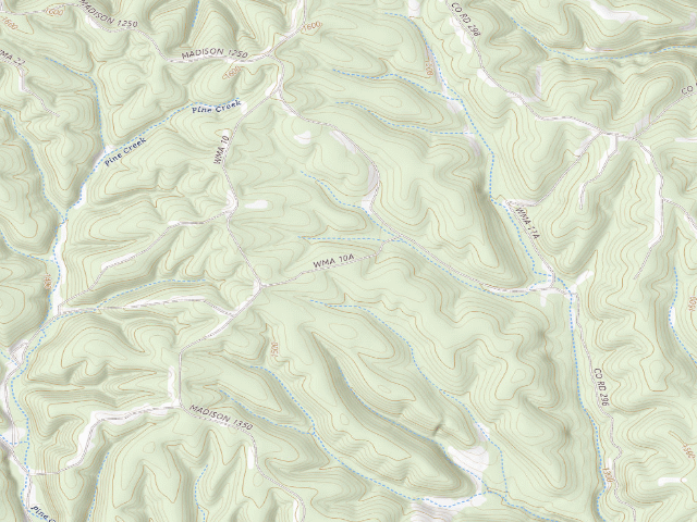 USGS topographic map of Madison County Camping Area #9