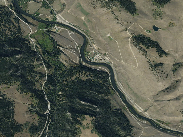 Aerial image of Madison River Campground