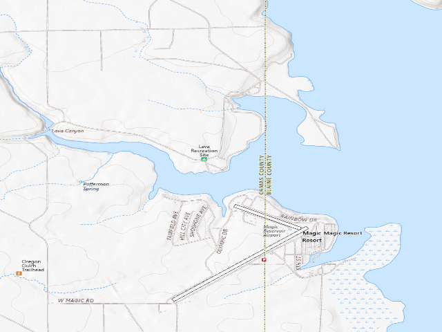 USGS topographic map of Magic Reservoir