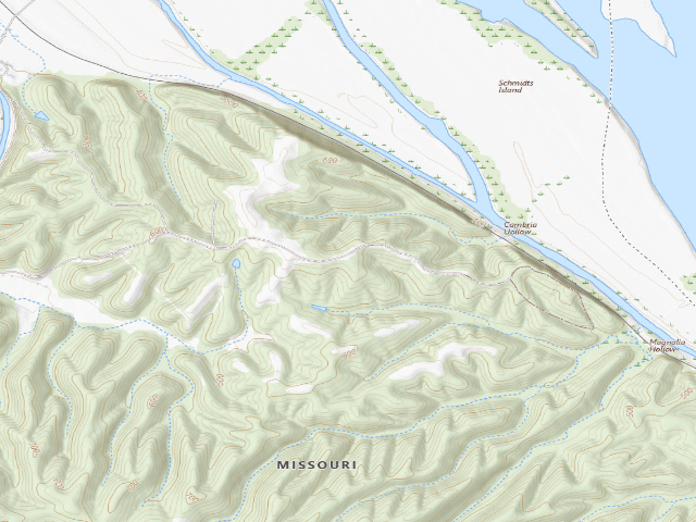 USGS topographic map of Magnolia Hollow Conservation Area
