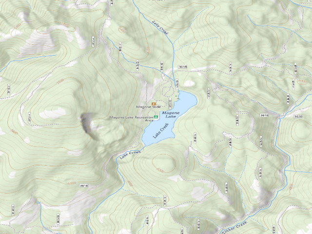 USGS topographic map of Magone Lake Recreation Area
