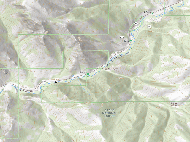 USGS topographic map of Magpie Campground