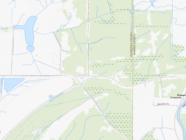 USGS topographic map of Mahannah WMA camp site 1