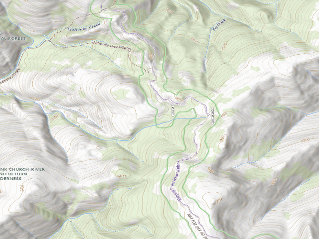USGS topographic map of Mahoney Springs Campground