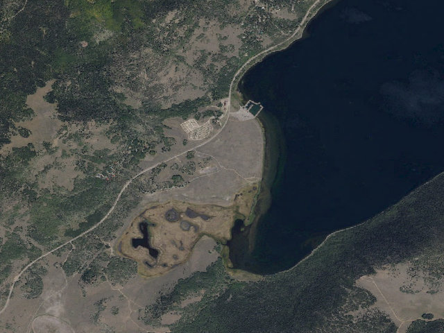 Aerial image of Mallard Bay Overflow Campground