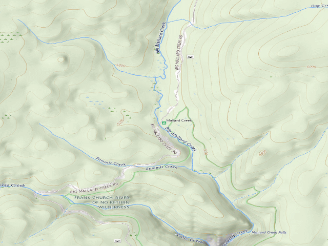 USGS topographic map of Mallard Creek