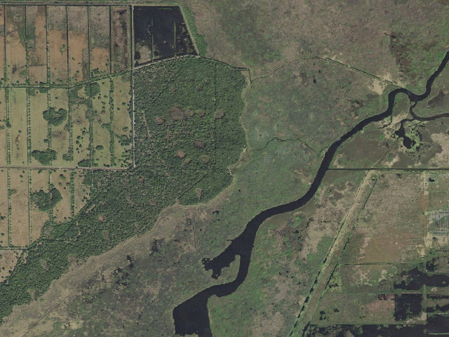 Aerial image of Mallow Point Camp (River Lakes Conservation Area)
