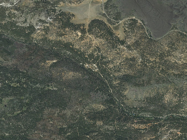 Aerial image of Mammoth Designated Dispersed Camping Area