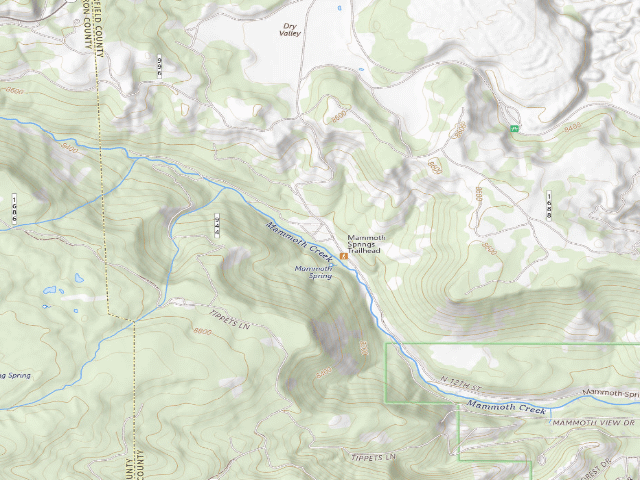 USGS topographic map of Mammoth Designated Dispersed Camping Area