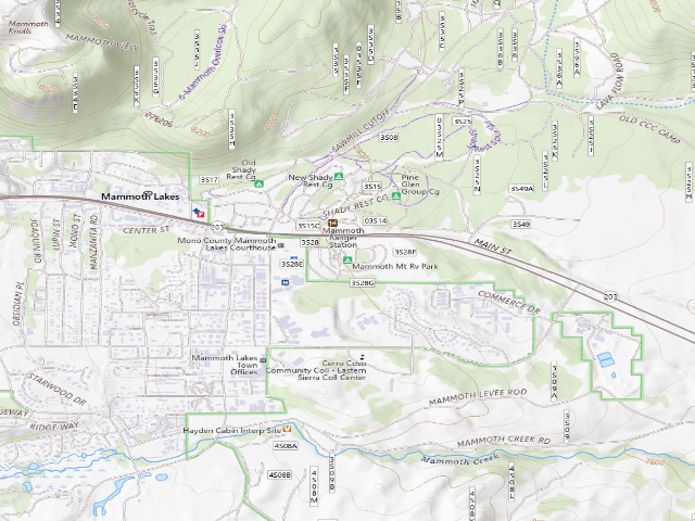 USGS topographic map of Mammoth Mt Rv Park